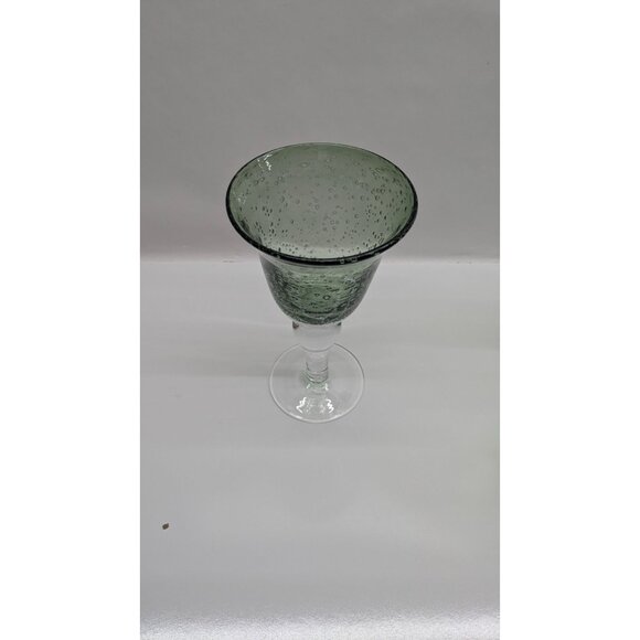 Artland Green Glass Handblown Goblet Bubble Design - Picture 2 of 11